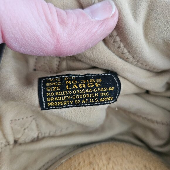 WW2 US Army Air Force leather helmet and aviator goggles - Picture 5 of 10